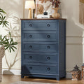 Joaxswe Farmhouse 5 Drawer Dresser for Bedroom, 42' Tall Small Dressers & Chest of Drawers, Rustic Wood Dresser with Metal Handle, Storage Organizer Closet for Living Room, Hallway, Entryway