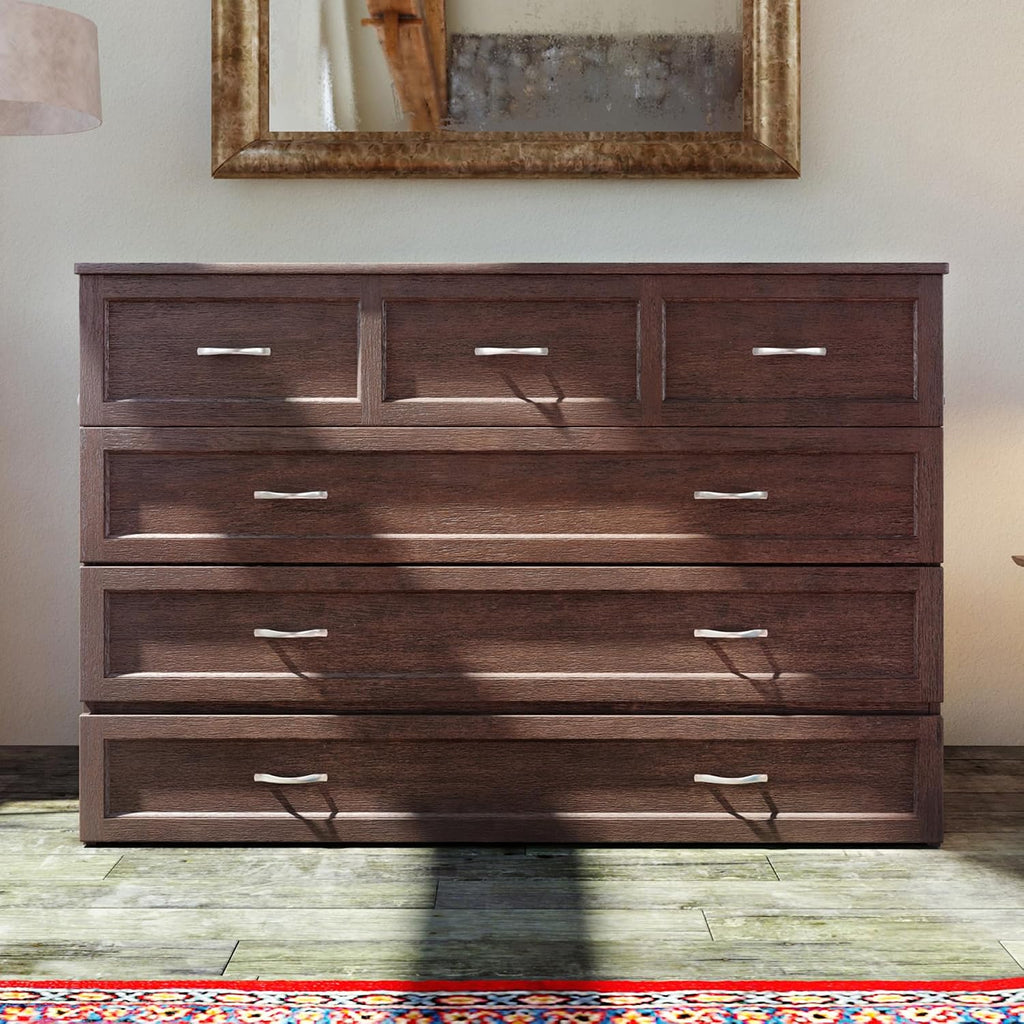AFI Deerfield Murphy Bed Chest with Charging Station, Queen, Burnt Amber