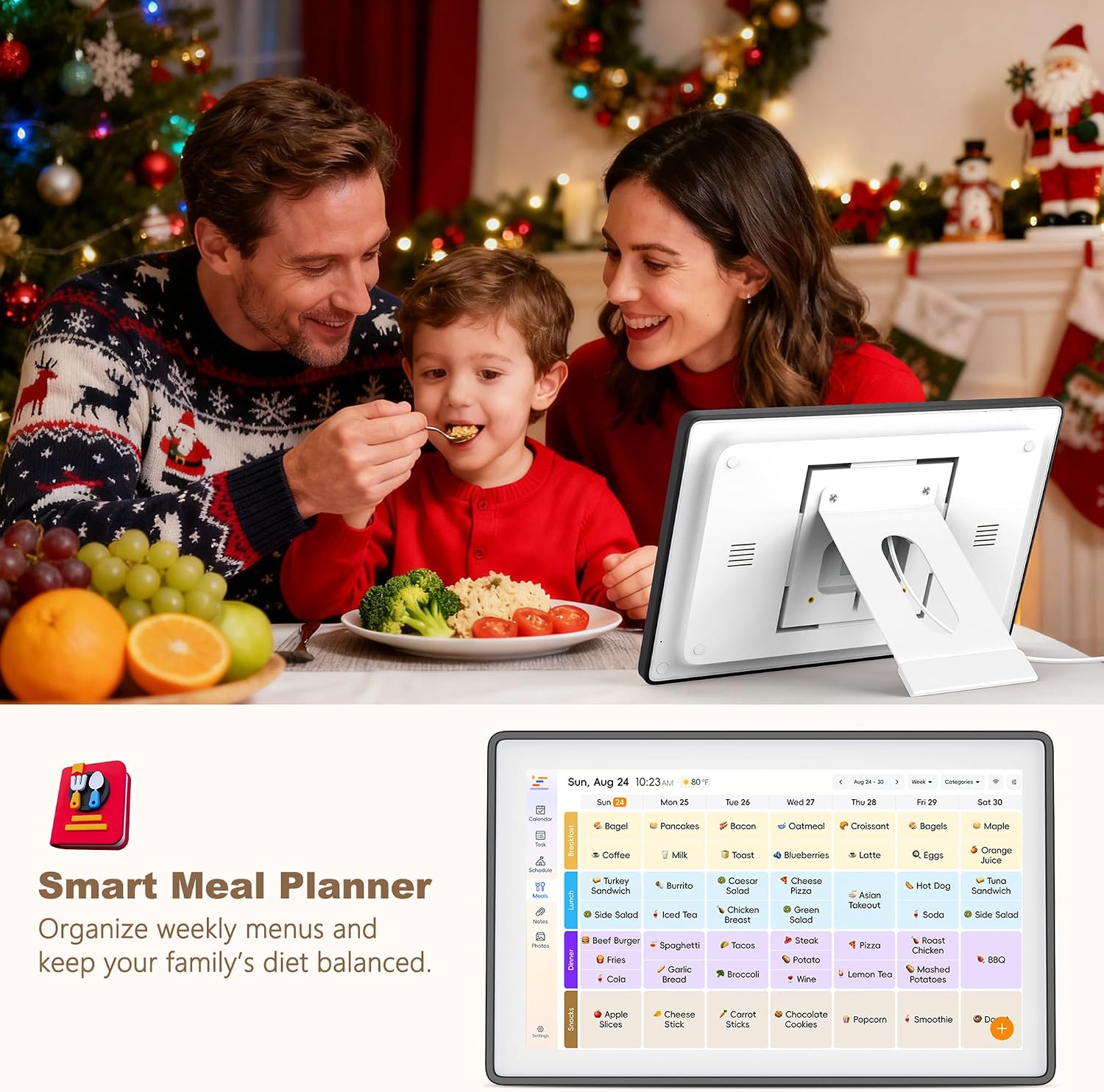 15.6' Digital Wall Calendar–2026 Smart Digital Calendar Planner w/Touchscreen Chore Chart, Meal Planner & Calendar Sync – Ideal Thanksgiving, Christmas & New Year Gifts for Moms, Parents & Families