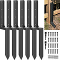 Fence Post Repair Kit - One-Piece Steel Anchors & Stakes for Broken/Leaning 4x4/6x6 Wood Posts (Thickened 11-Gauge, 6-Pack)