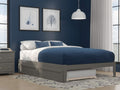 AFI Colorado Queen Size Platform Bed with Twin XL Trundle and Charging Station in Grey