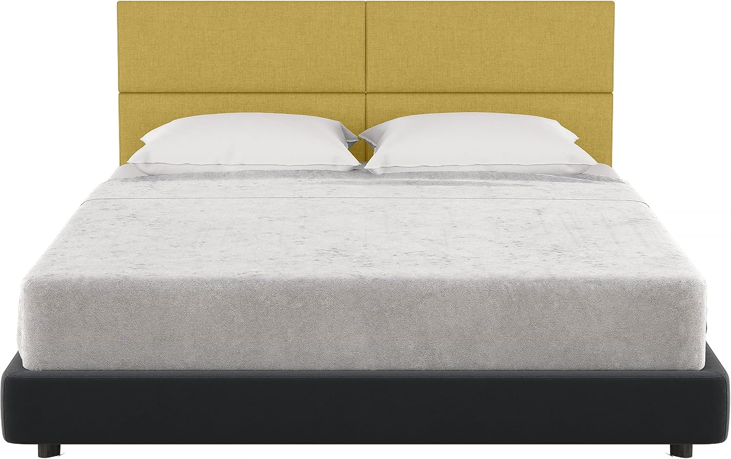 Jaxx Panelist Modern Padded Headboard – Set of 4 Wall Mounted Panels (Each 11.25' x 30') - Queen, Amber Gold Microvelvet