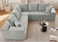 Sectional Cloud Couch for Living Room, Modern Modular Floor Deep-Seat Sofa, Upholstered L Shaped Sofas, Big Comfy Corduroy Couches Set for Living Room Bedroom, No Assembly Required, Grey