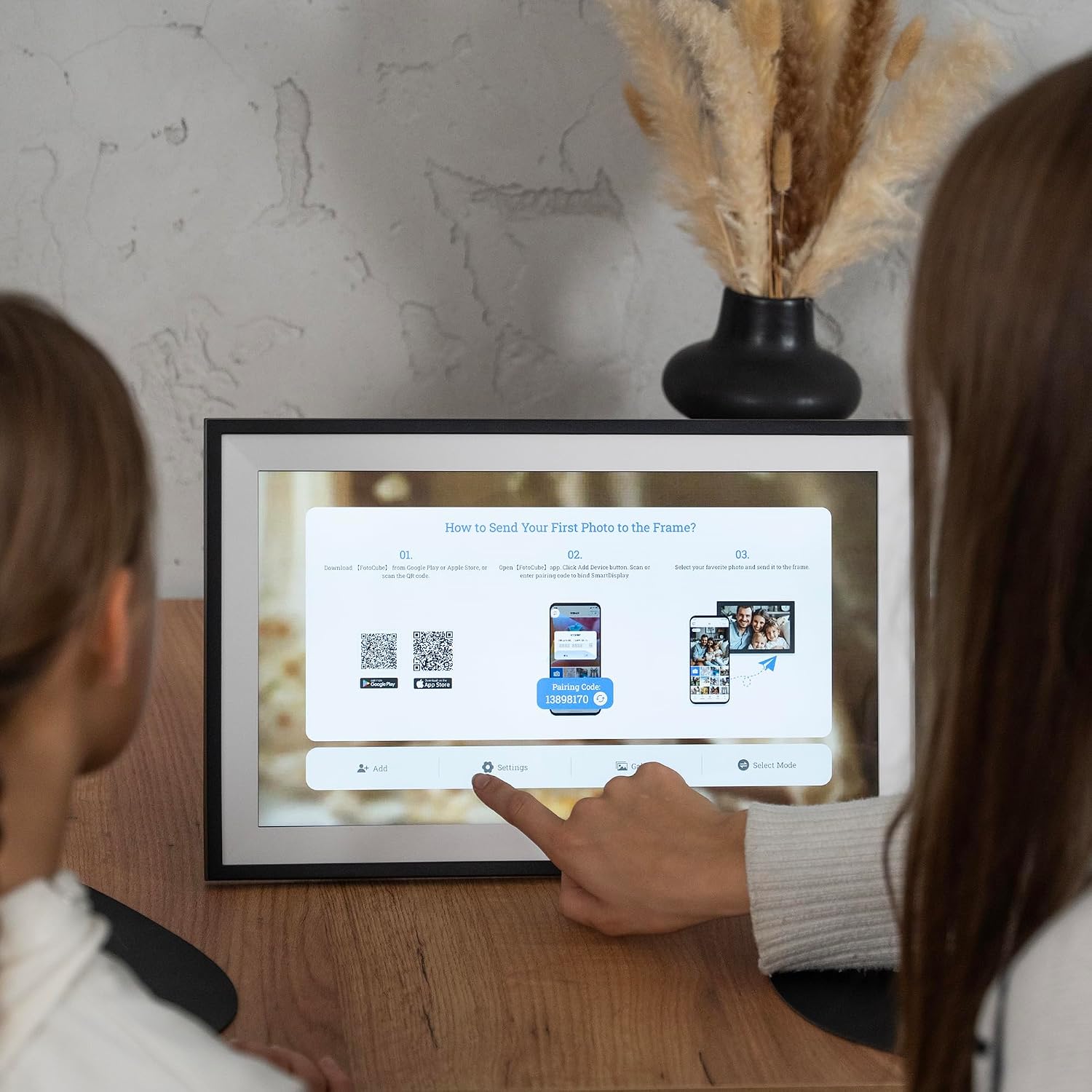 Calendar: 15.6-inch Smart Family Organizer & Digital Wall Planner with Touchscreen, Chore Chart, and Meal Planning – Wall Mount or Countertop Command Center, White 2025 Edition