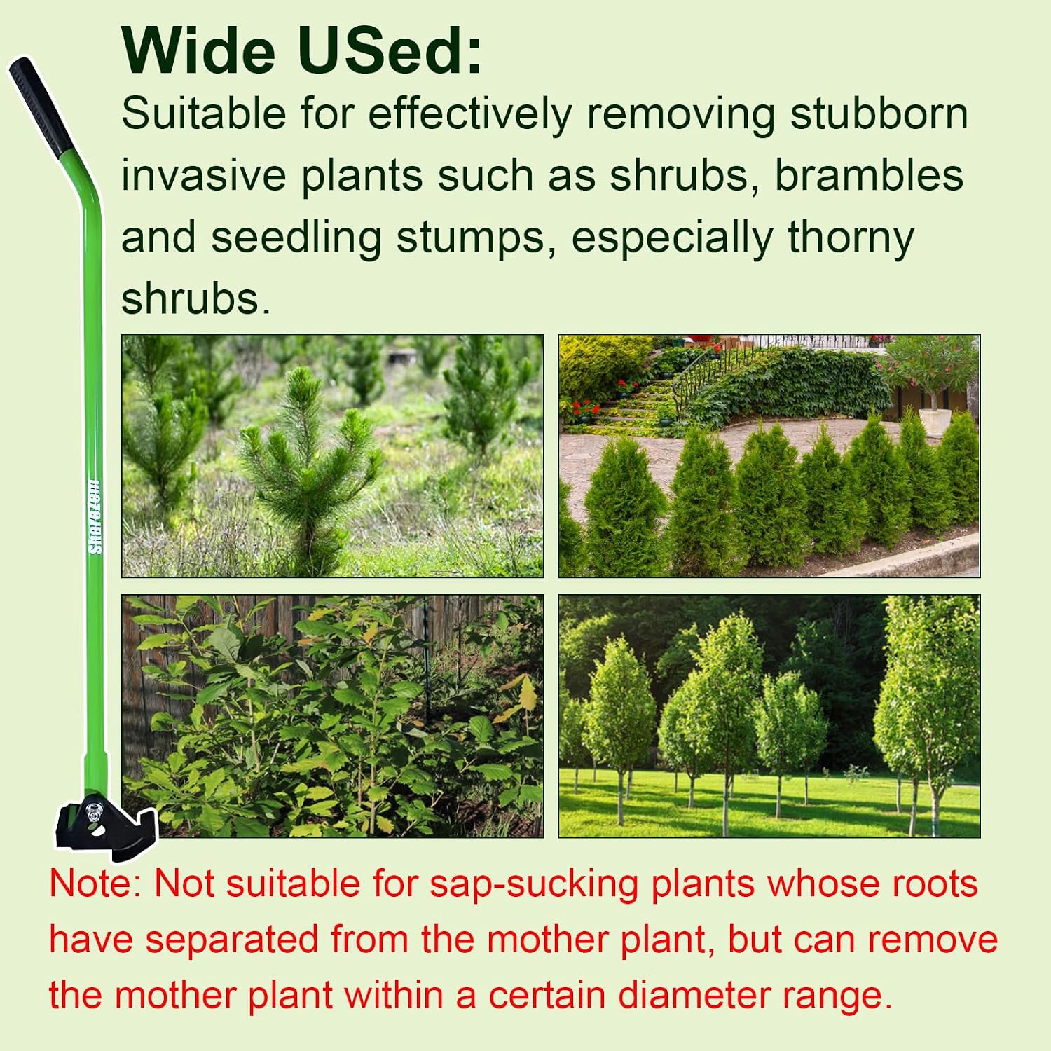 Small Sapling Puller, Heavy-Duty High-Leverage Tree Puller Tool Fully Uproots Woody Stems ¼ inch - ¾ inches, Manual Tree Popper Tools for Trees Shrubs Vines Thorns with Large Root Systems