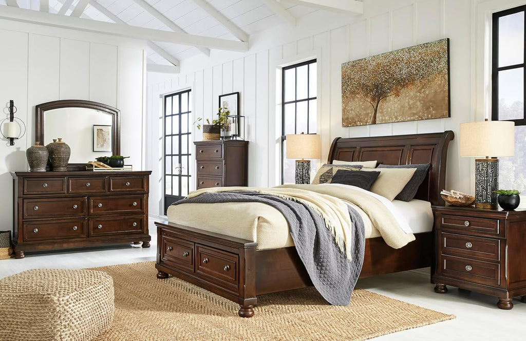Signature Design by Ashley Porter Traditional 7 Drawer Dresser, Dark Brown
