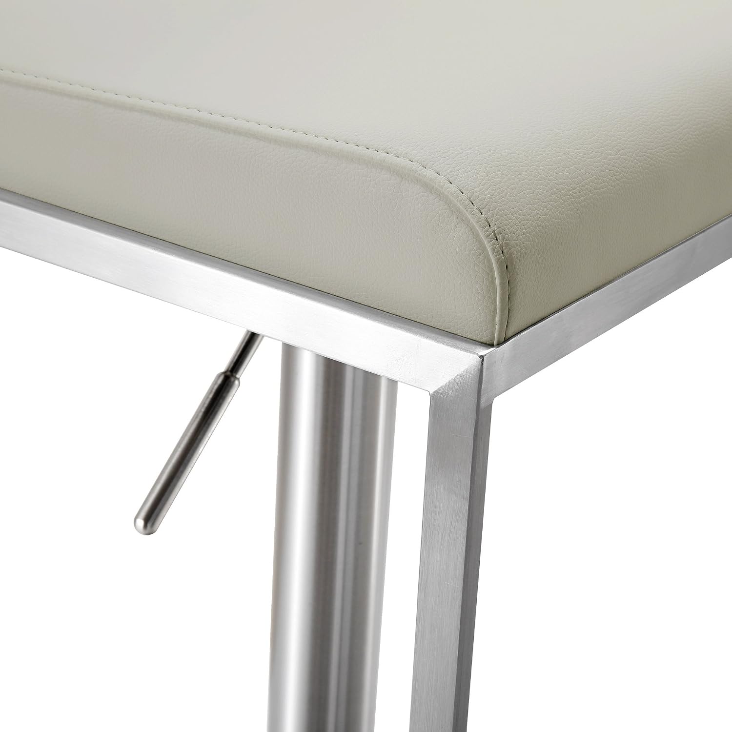 Tov Furniture Amalfi Light Grey Performance Vegan Leather Stool