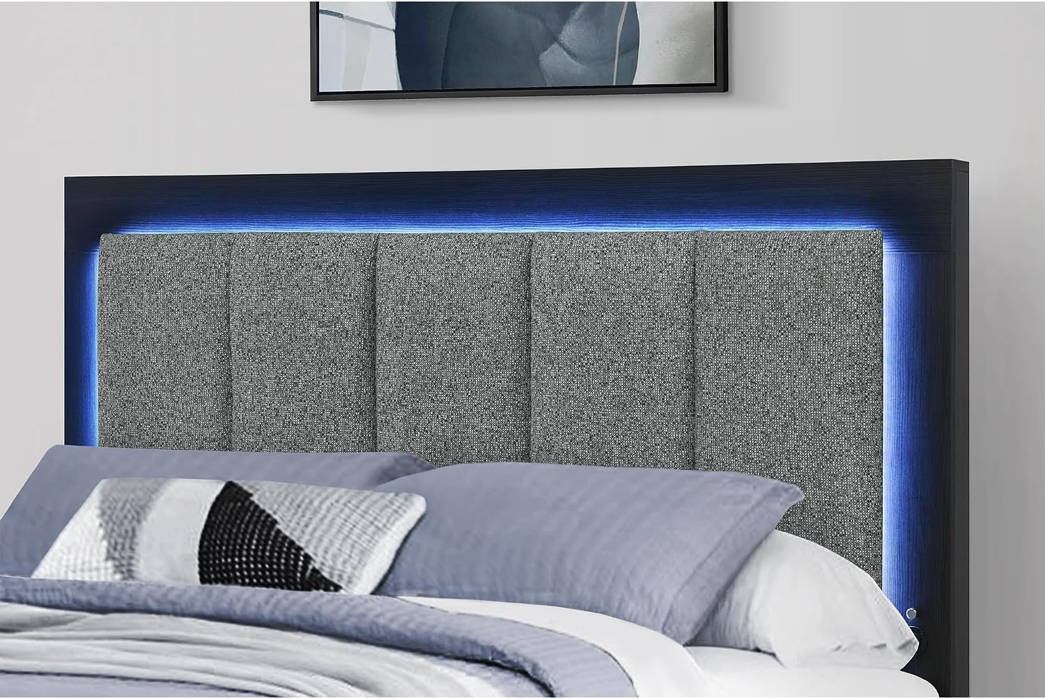 5PC Black Grey Full Bedroom Set
