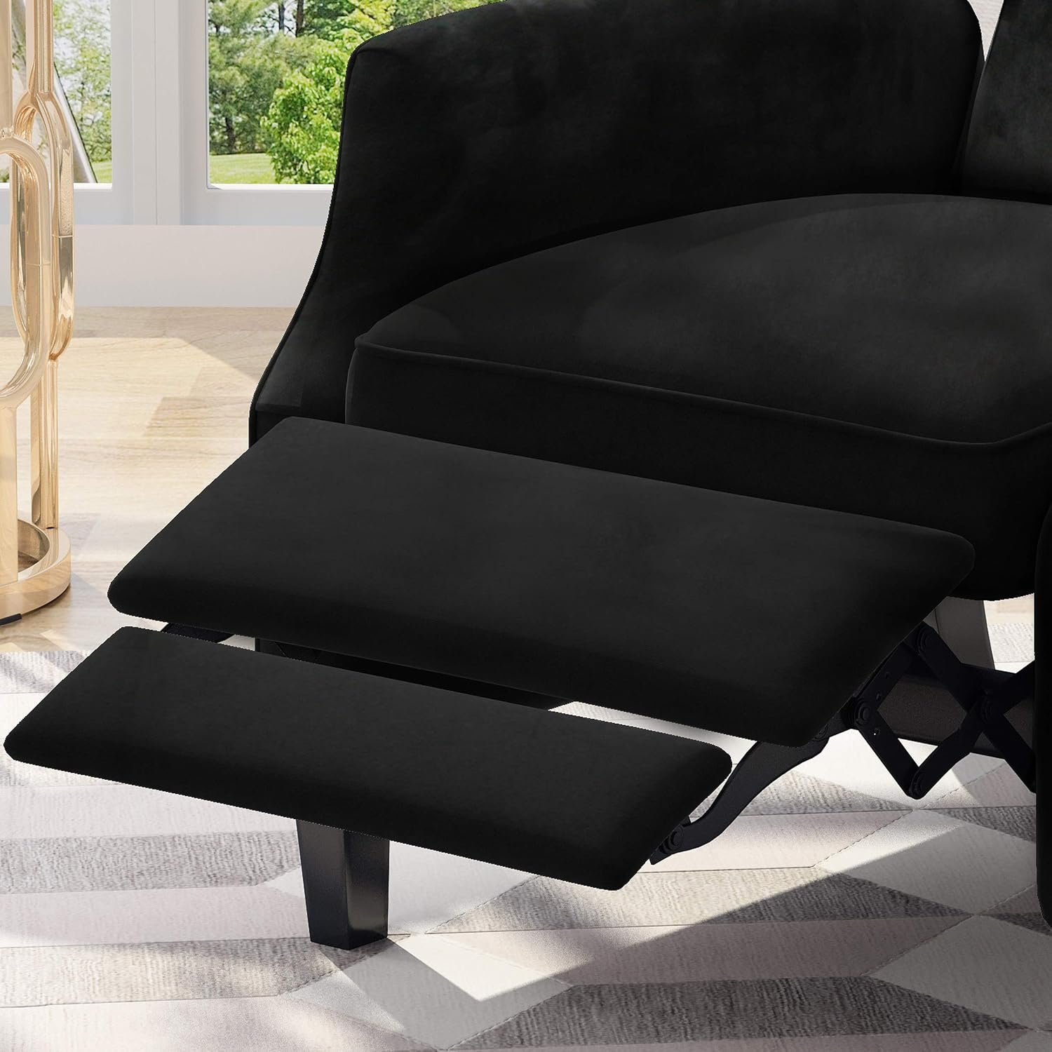 Christopher Knight Home Diana Wingback Recliner, Black + Dark Brown