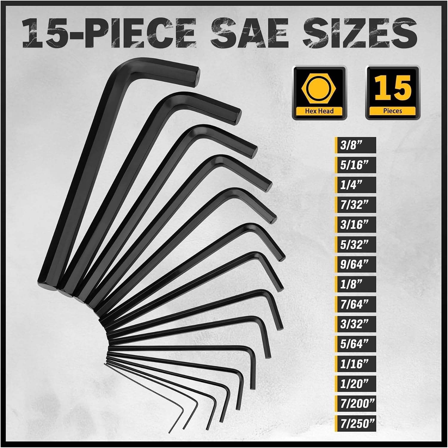 41PC Hex Key Allen Wrench Set Standard SAE(0.028'-3/8') & Metric(0.7mm-10mm) & Torx(T9-T50) in Storage Case