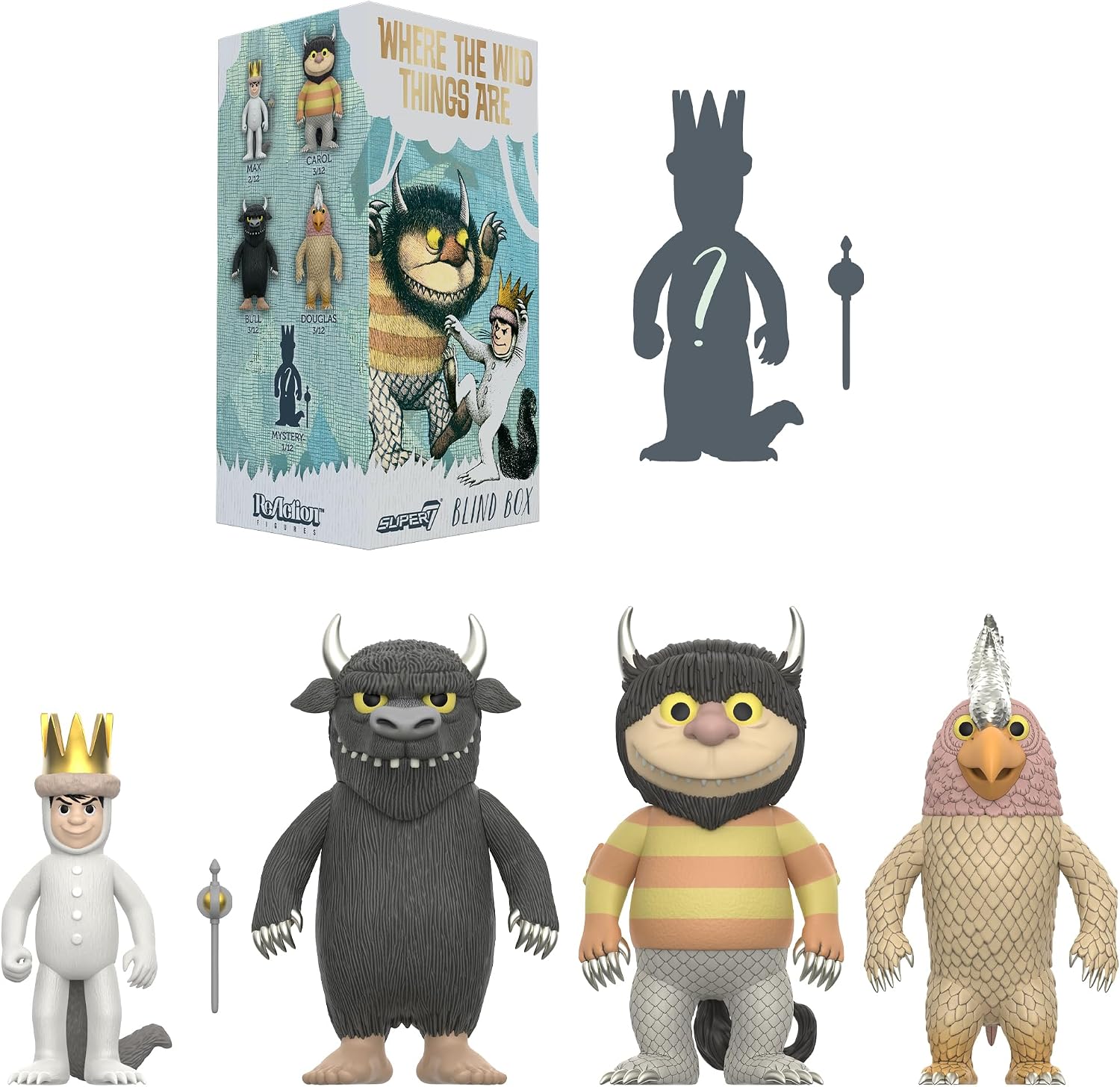Super7 Where The Wild Things are Blind Box Flat - (12 Pack) 3.75' Where The Wild Things are Action Figures - Classic Children's Book Collectibles and Retro Toys