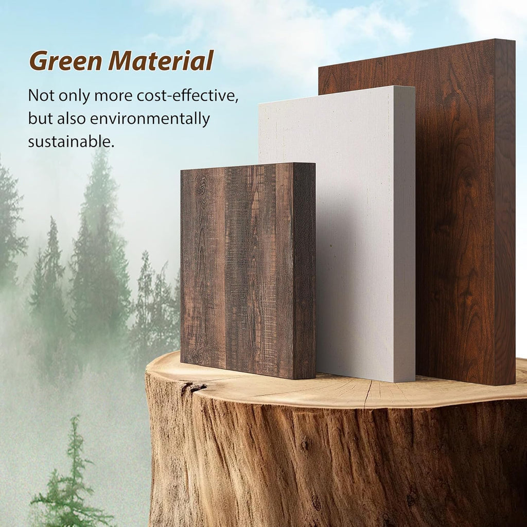 EnHomee 8 Drawers Dresser with Power Outlets and LED Lights,55' W Rustic Wooden Dressers & Chests of Drawers for Bedroom, Hallway, Rustic Oak, 55' W x 34.5' H x 15.7' D