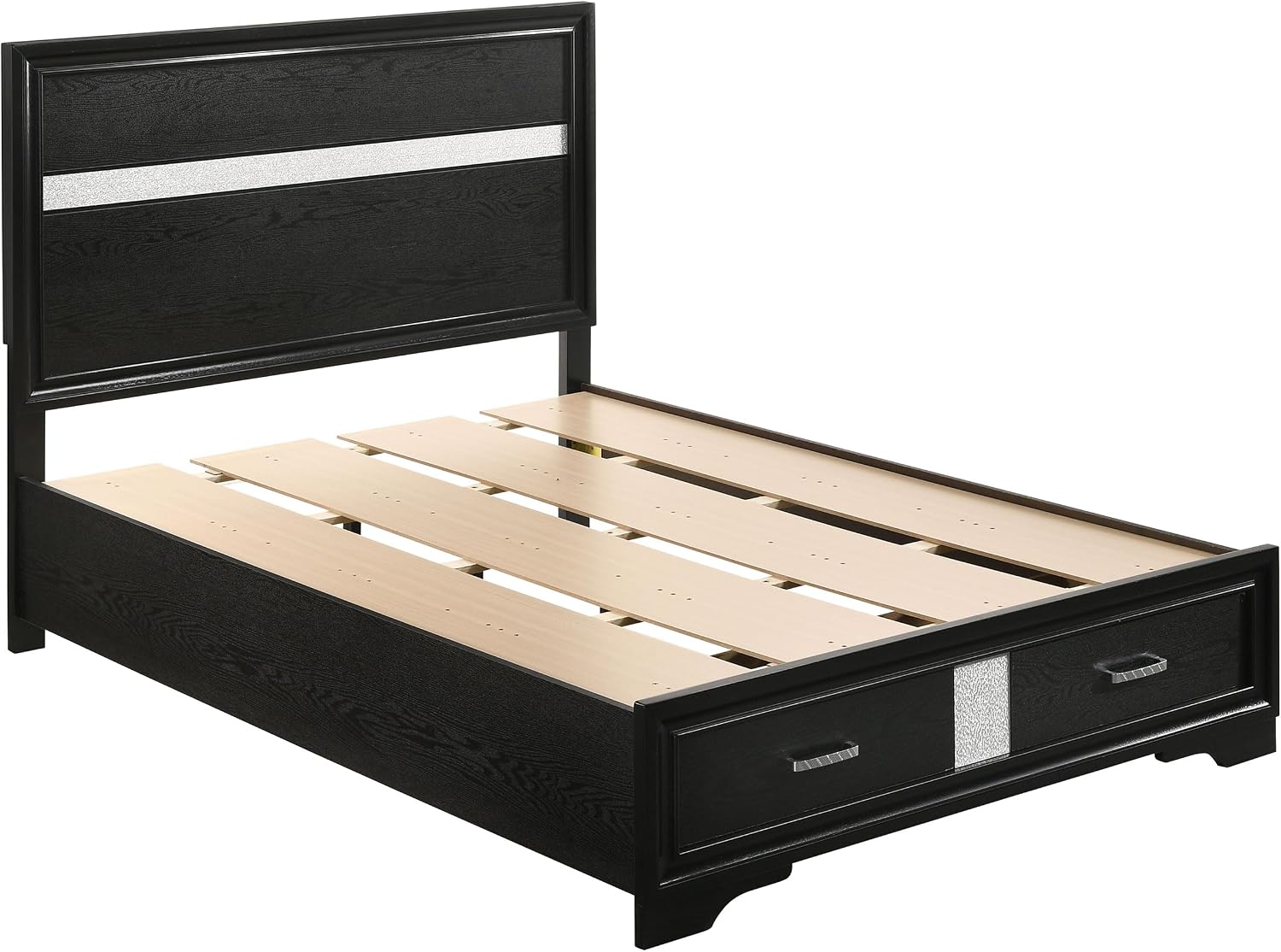 Coaster Home Furnishings Miranda Contemporary Wood Full Size Storage Panel Bed Frame 50-inch Headboard Black 206361F