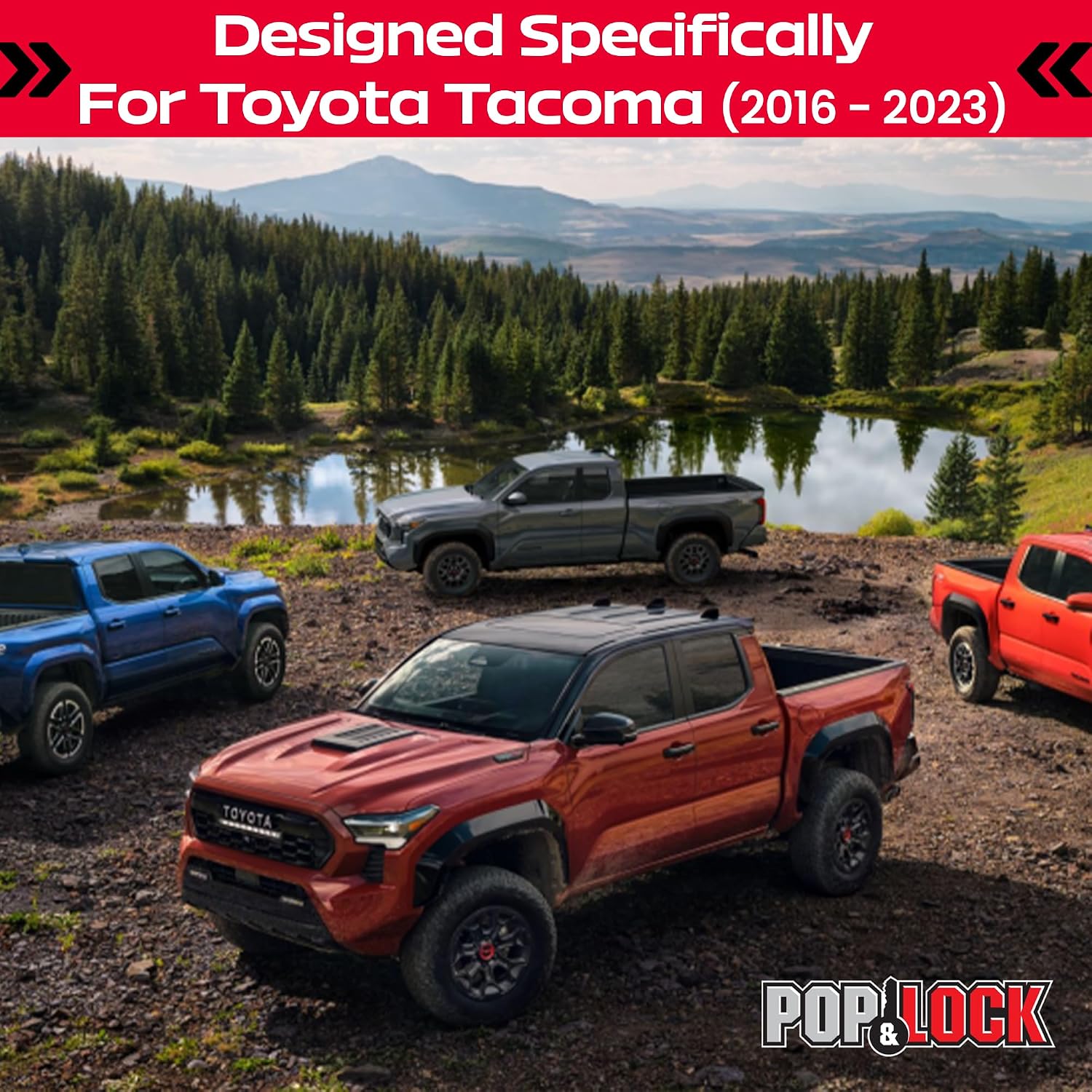 Pop & Lock Toyota Tacoma Tailgate Lock – Power Tailgate Anti-Theft Lock with Plug & Play T-Harness – Fits Tacoma/Tundra 2016-2023 Models (PL8547TAC)