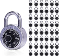 48 Pack 50 mm (2') Black Dial Combination Padlocks, Hardened Steel Shackle, Locker Keyless Combination Locks for Gym Lockers, School Lockers, Office Lockers, and Toolboxes