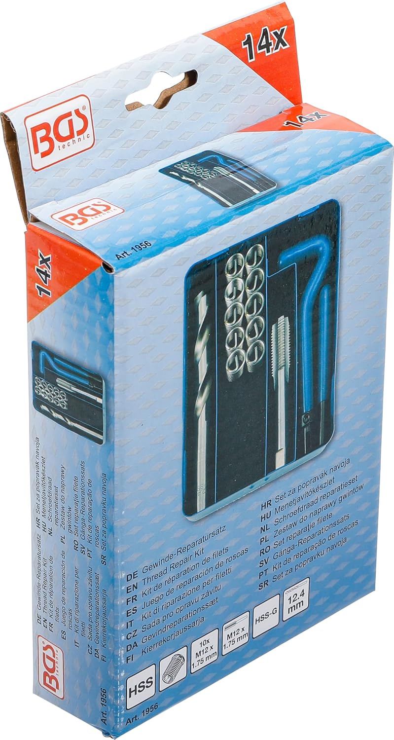 BGS 1956 | Thread Repair Kit | M12 x 1.75 mm | 14 pcs.