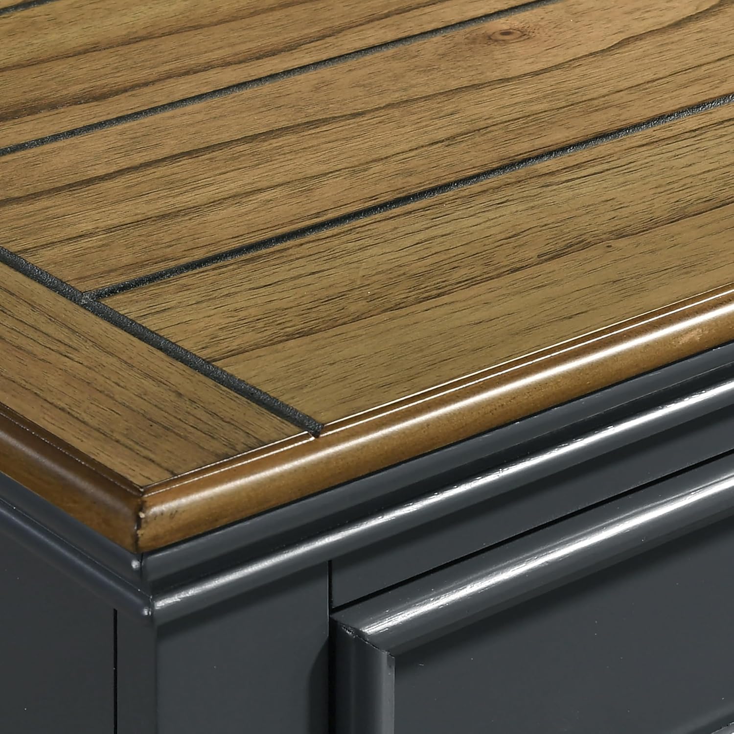 Roundhill Furniture Riverton Wood 5-Drawer Chest, Slate Blue