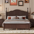 JIVOIT Wood Full Bed Frame with Headboard and Footboard, Retro Style Platform Bed with Wooden Slat Support, Solid Wood Foundation, Full Size Wooden Bed Frame