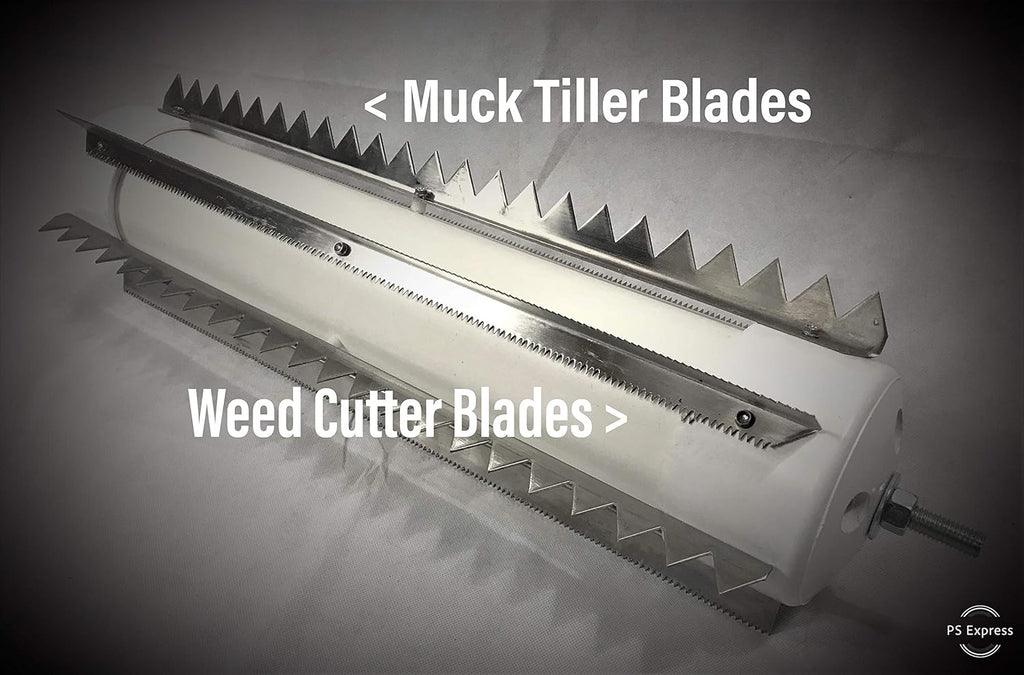 Weeds Muck Silt Gone! Lake Weed Removal Tool. Long Reach 20ft Handle System with Stainless Steel Blades.
