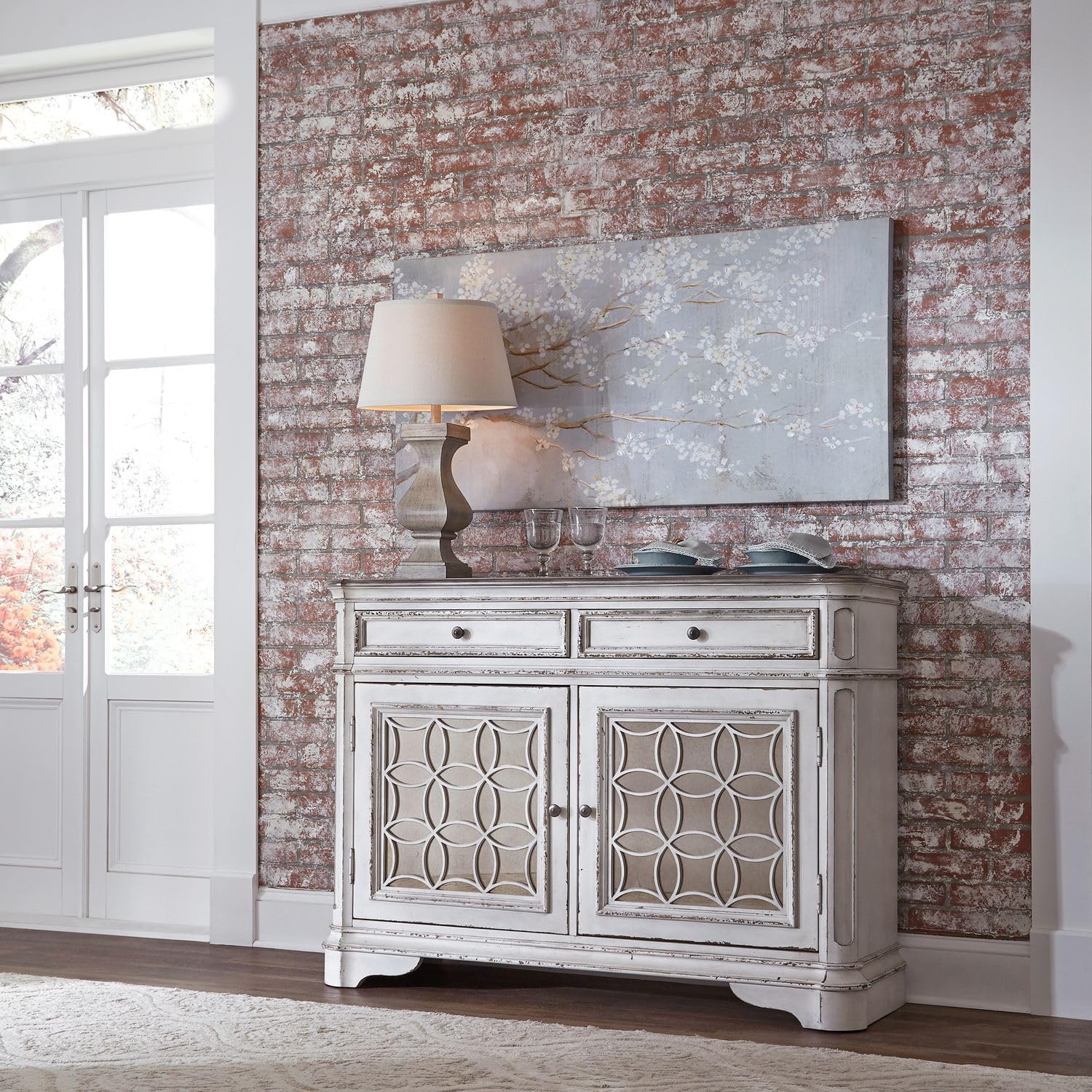 Liberty Furniture Industries Magnolia Manor Buffet, W56 x D18 x H40, White