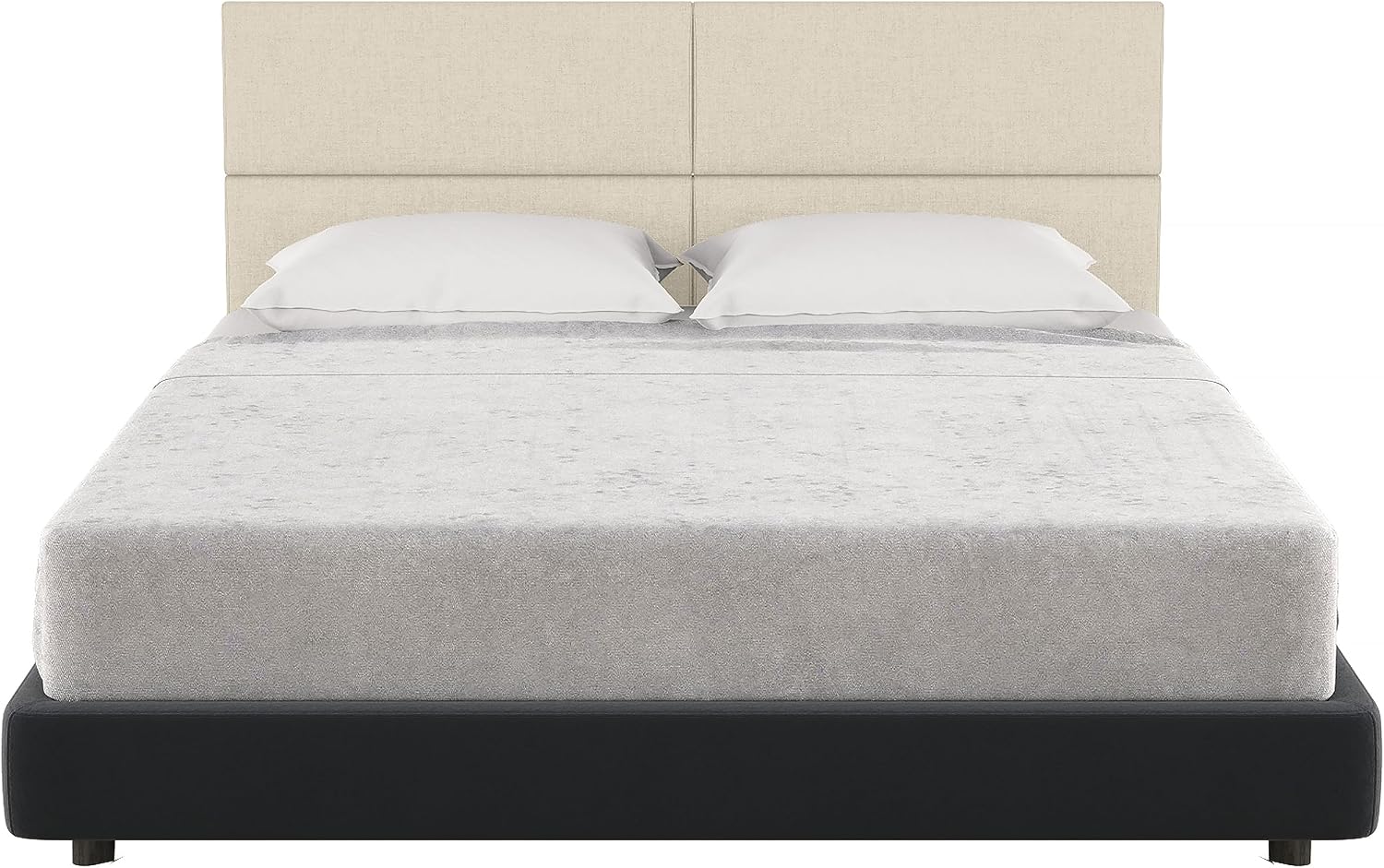 Jaxx Panelist Modern Padded Headboard – Set of 4 Wall Mounted Panels (Each 11.25' x 30') - Queen, Dune Beige Microvelvet