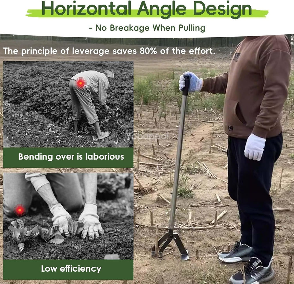 High-Leverage Root Extraction Tool for Remover Tree Shrub Sapling Puller Tool Effortless, with Long Handled Uprooting Weeder