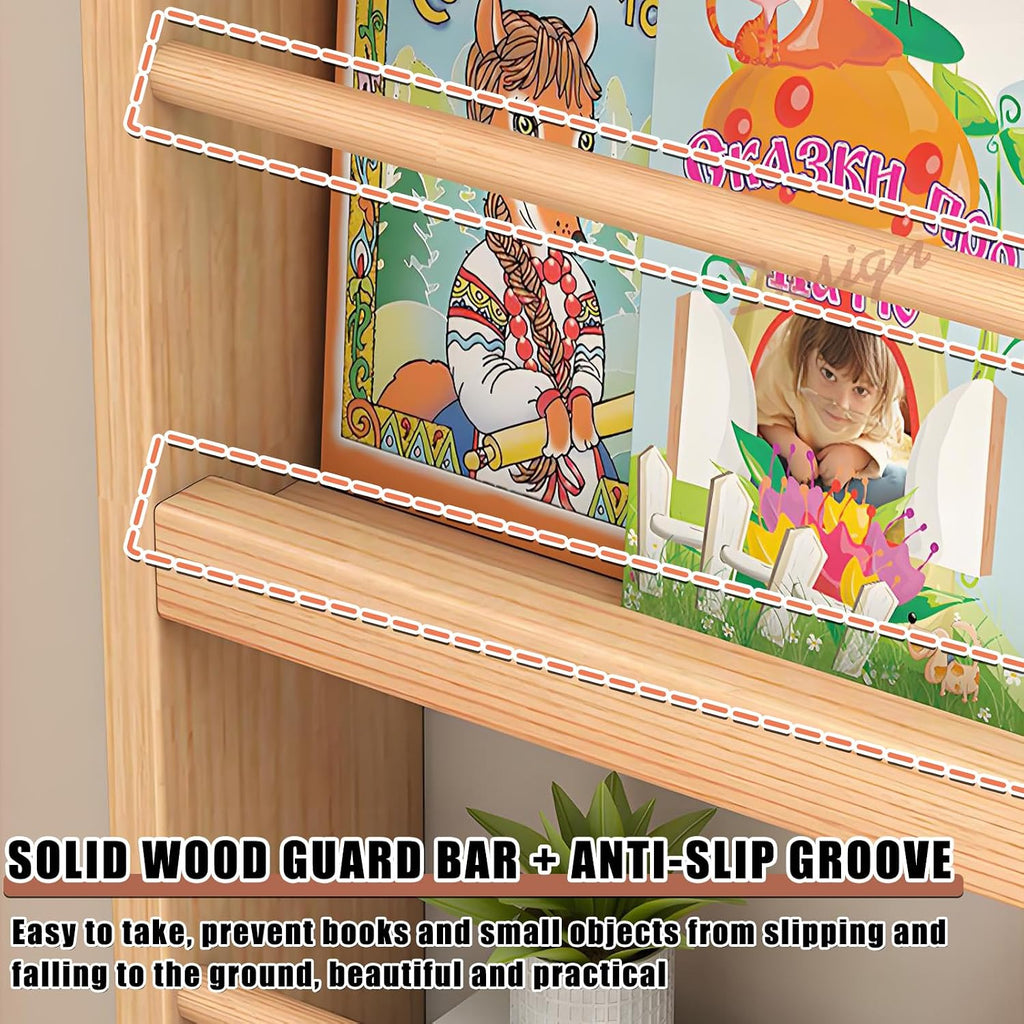 Behind Door Bookshelf,Toddler Bookshelf,Storage Cabinets,Organizer for Toys and Books,for Living Room, Children's Room, Study Room, etc. (A, 23.6' x 3.9' x 70.1')