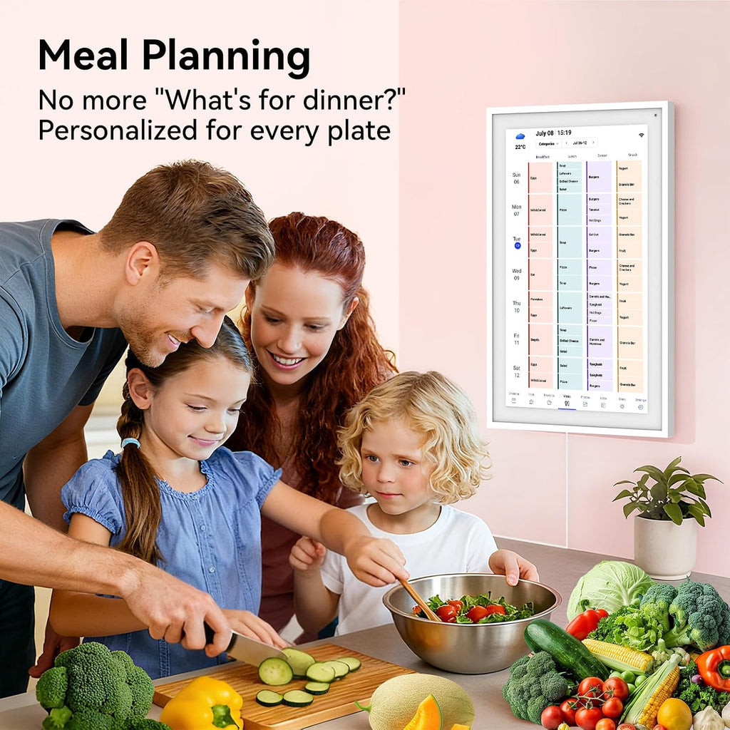 Digital Calendar, 15.6' Smart Wall Touchscreen Interactive Display for Family Schedules, Chore Charts, Achievement Rewards Multi-Phone Two-Way Sync Wall Planner Digital Photo Frame