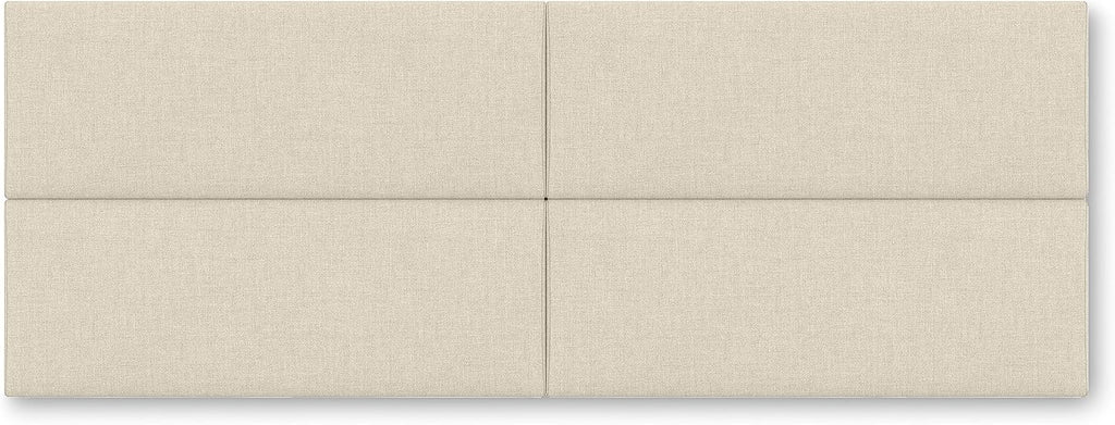 Jaxx Panelist Modern Padded Headboard – Set of 4 Wall Mounted Panels (Each 11.25' x 30') - Queen, Dune Beige Microvelvet