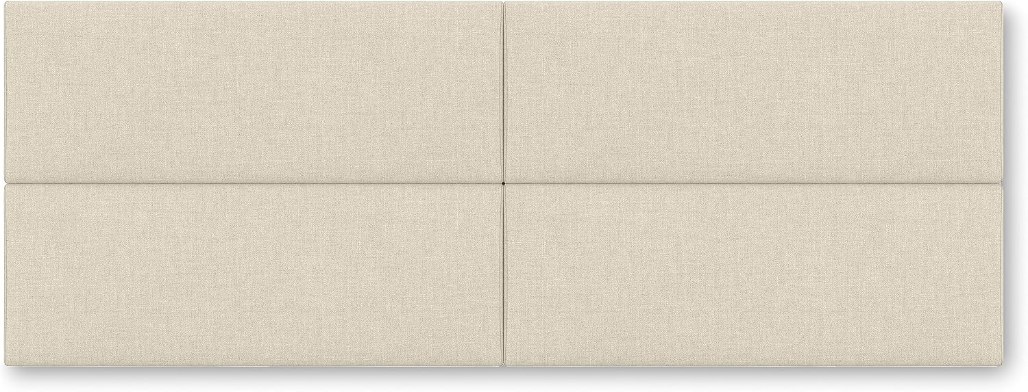 Jaxx Panelist Modern Padded Headboard – Set of 4 Wall Mounted Panels (Each 11.25' x 30') - Queen, Dune Beige Microvelvet