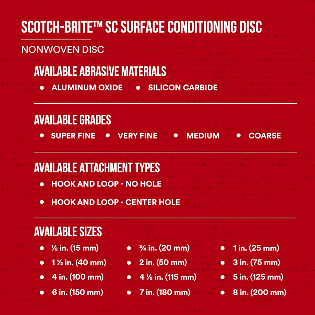 3M Scotch-Brite Surface Conditioning Disc, 4-1/2 in x 7/8 in A MED, 50 per case