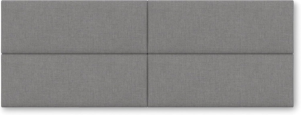 Jaxx Panelist Modern Padded Headboard – Set of 4 Wall Mounted Panels (Each 11.25' x 30') - Queen, Mouse Grey Microvelvet