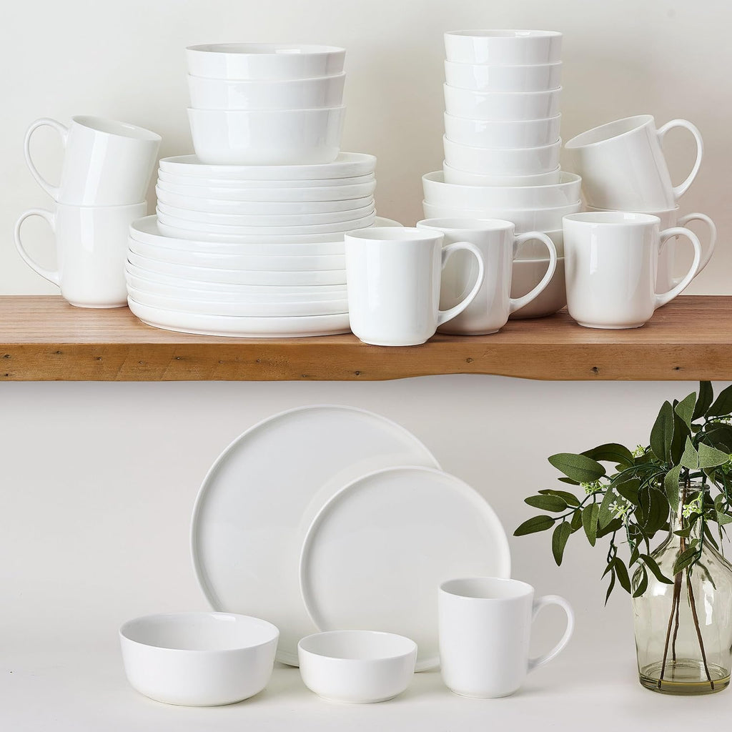 Mikasa Samantha Bone China Lightweight Chip Resistant 40 Piece Dinnerware Set, Service for 8