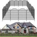 GILPWA 15 Panels Decorative Garden Metal Fence, 33in (H) x 33.46ft (L) No Dig Dog Fencing for Outdoor Yard, Rustproof Animal Ground Stakes Temporary Panel Border Barrier for Patio Flower Bed Camping