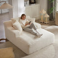 Oversized Chaise Lounge Chair Indoor, 66' Cloud Boneless Sleeper Couch Corduroy Upholstered Sofa Bed Deep Seat Comfy Reading Chair with 3 Pillows for Living Room Bedroom, Beige