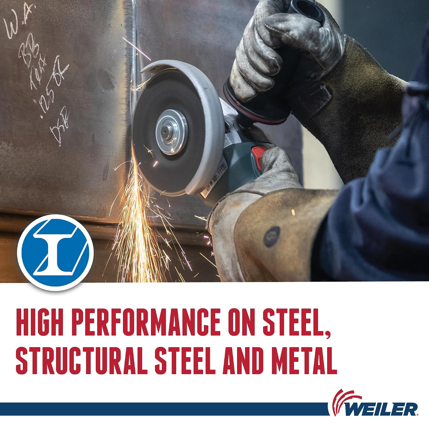 Weiler 58056 7' x 1/8' Tiger Zirc Type 27 Cut Off/Grind Combo Wheel, Z30T, 7/8' A.H (Pack of 25)
