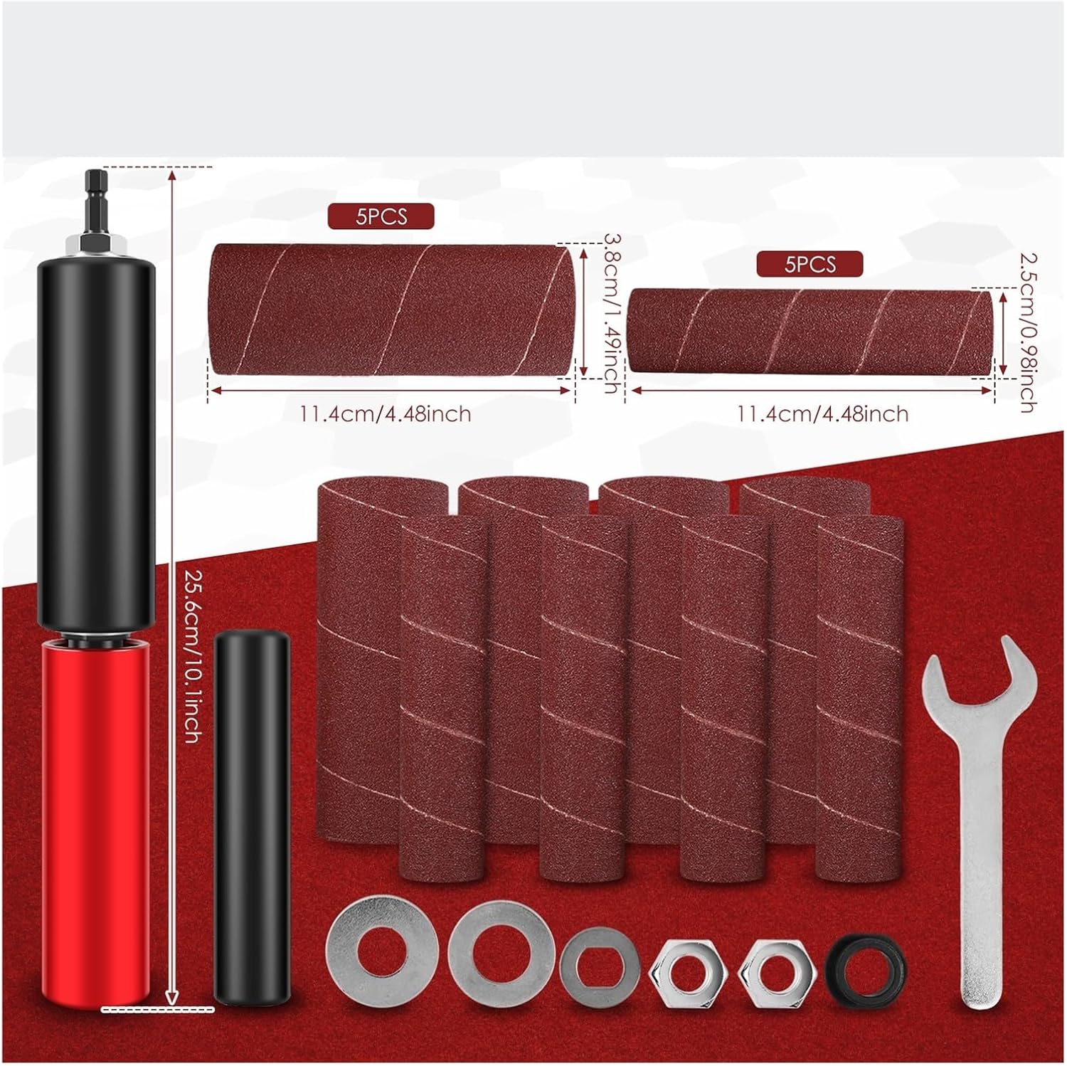 14Pcs Spindle Sander Drum Sanding Wood Metal Plastic Glass Stone Mi/ni Belt Sander Lithium Electric Conversion Sanding Rod