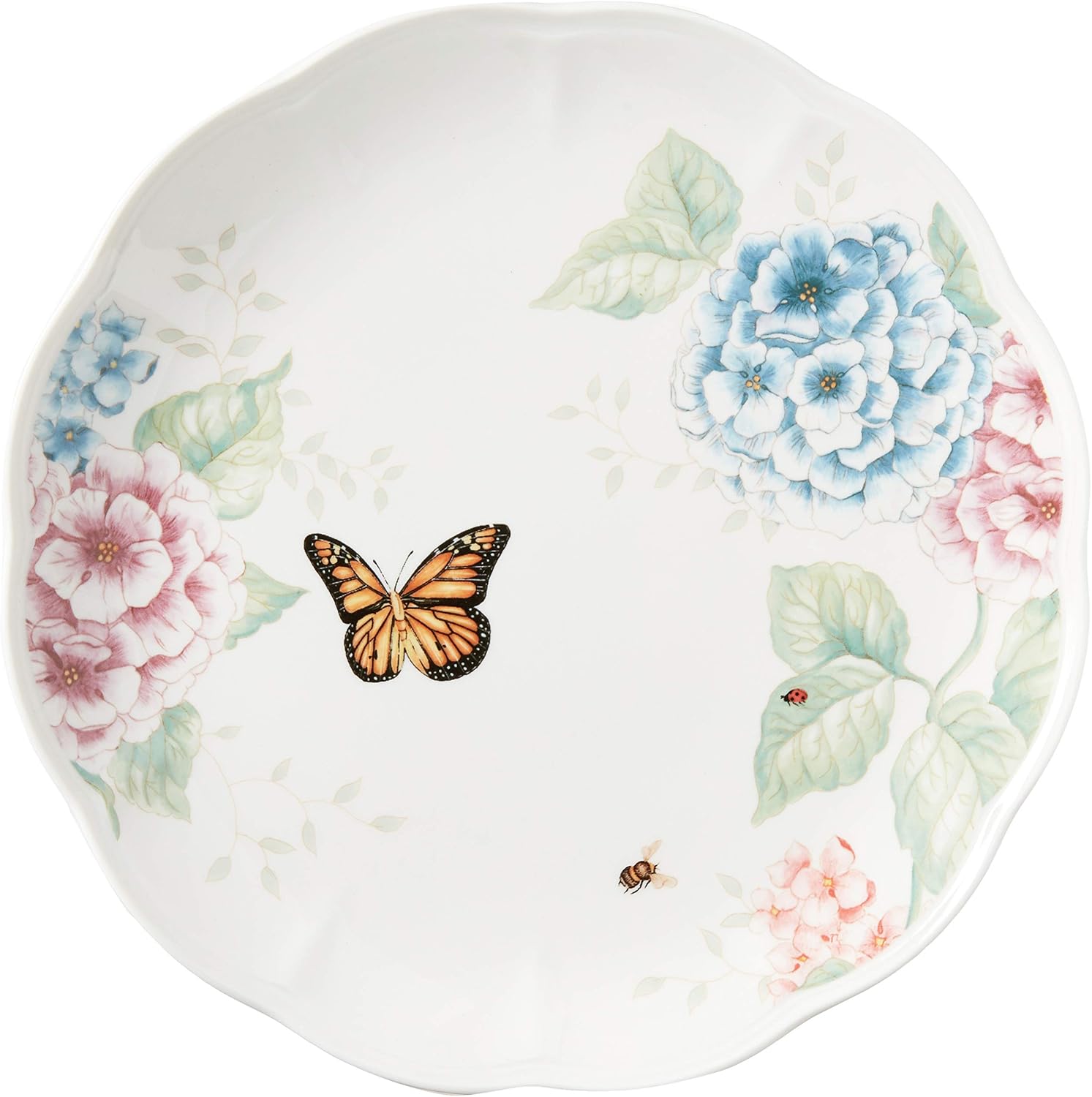 Lenox Dinnerware Set, Butterfly Meadow Hydrangea 12-Piece Set, Service For 4, Made From Ceramic Porcelain, Dishwasher And Microwave Safe, Plates And Bowls Sets, Home & Kitchen (Assorted, 12 Piece)