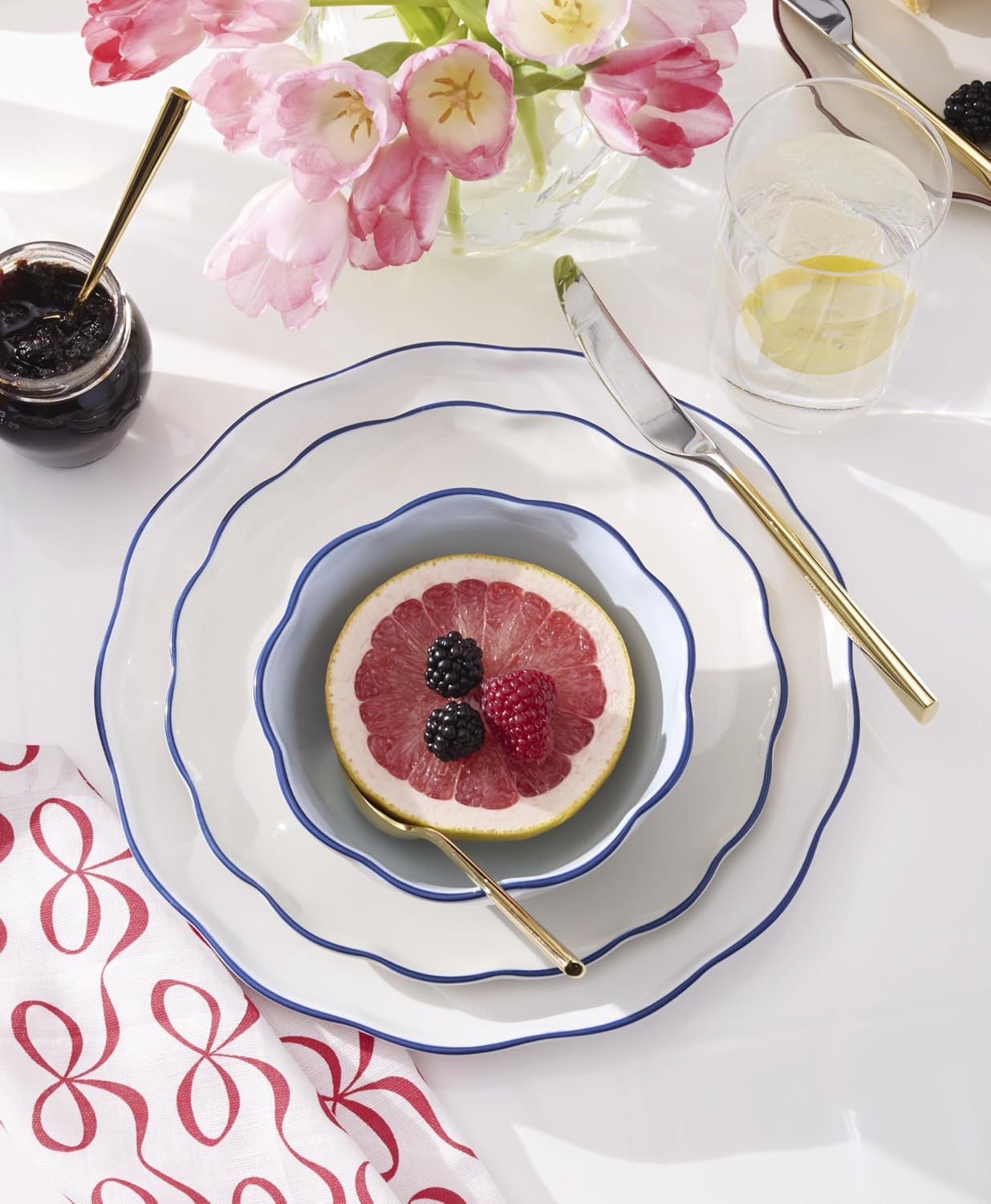 Kate Spade Dinnerware Set, Garden Party Blue 16-Piece Dinnerware Set, Service For 4, Stoneware Material, Dishwasher Safe, Microwave Safe, Home, Bowls, Dish Sets, Dinner Dishes (Blue, 16 Pieces)