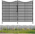 10 Panels Garden Fencing Animal Barrier with Gate, 48 in(H) X 23.6 ft(L) Dog Fence Outdoor for Yard, No Dig Temporary Tall Fence Rustproof Metal Wire Panel Border for Dog, Rabbits, and Patio