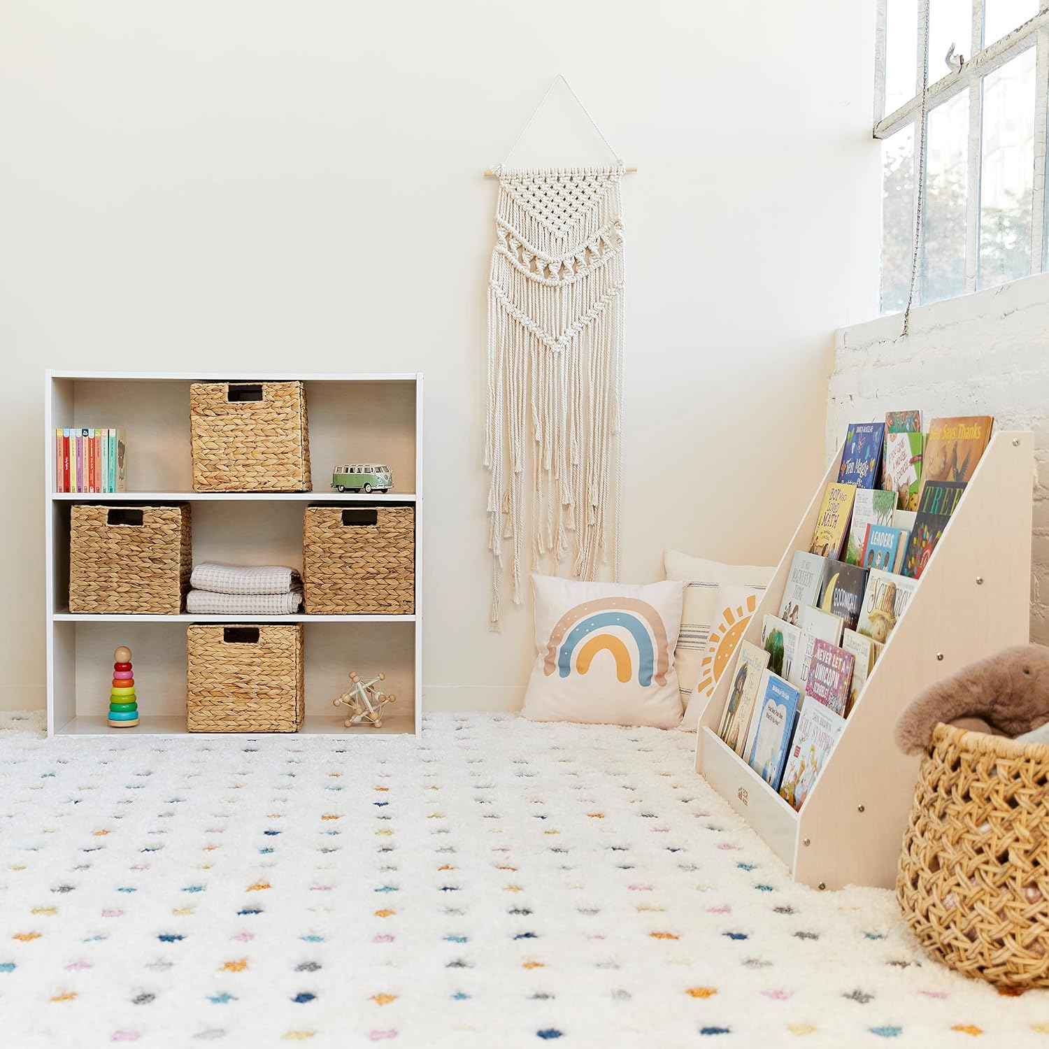 ECR4Kids Birch Streamline 3-Shelf Storage Cabinet, 36in High, Bookcase for Classroom and Playroom, White Wash