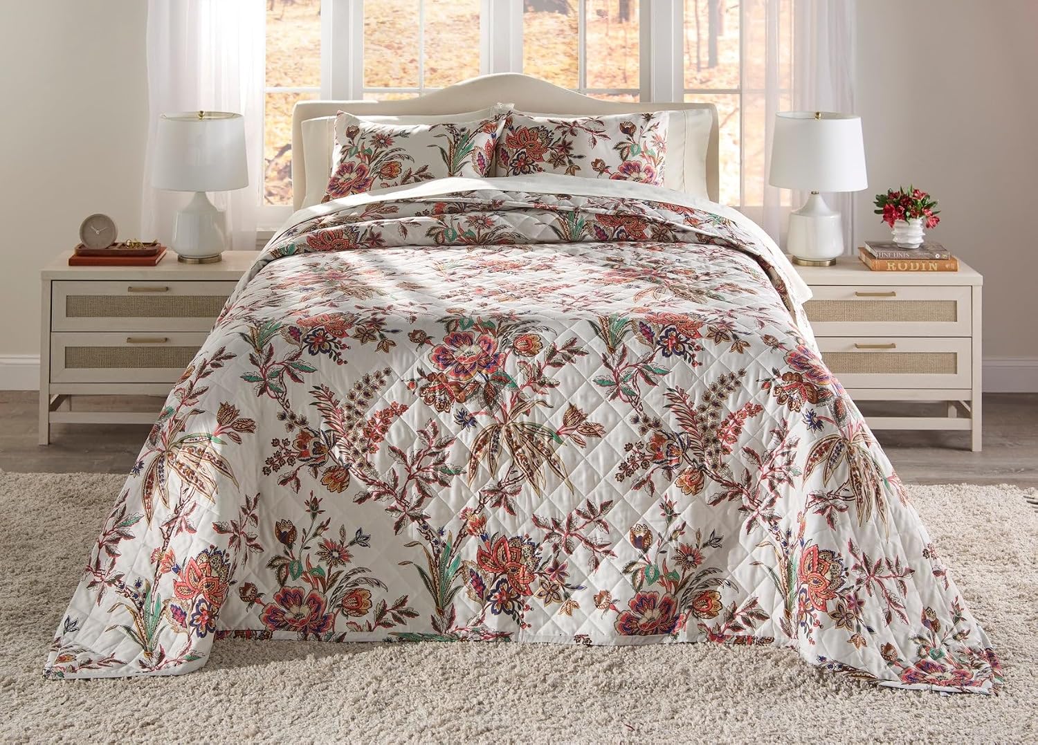 BrylaneHome Jacobean Bedspread 3 Piece Set - Twin, Multi