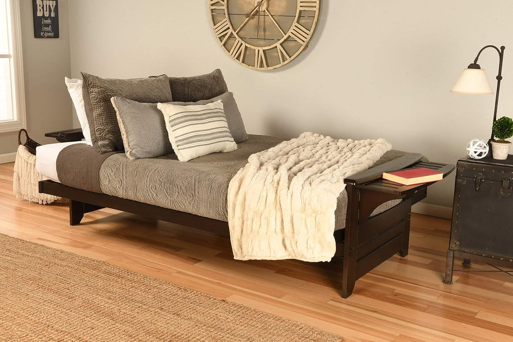Kodiak Futons Phoenix Futon Sofa in Espresso with Oregon Trail Saddle Mattress, Brown, Full (760785)