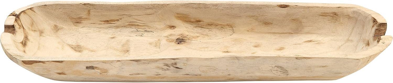 Creative Co-Op Paulownia Wood Oval Bowl | Brown | 22.75' L x 6' W x 3.25' H | (Pack of 4)