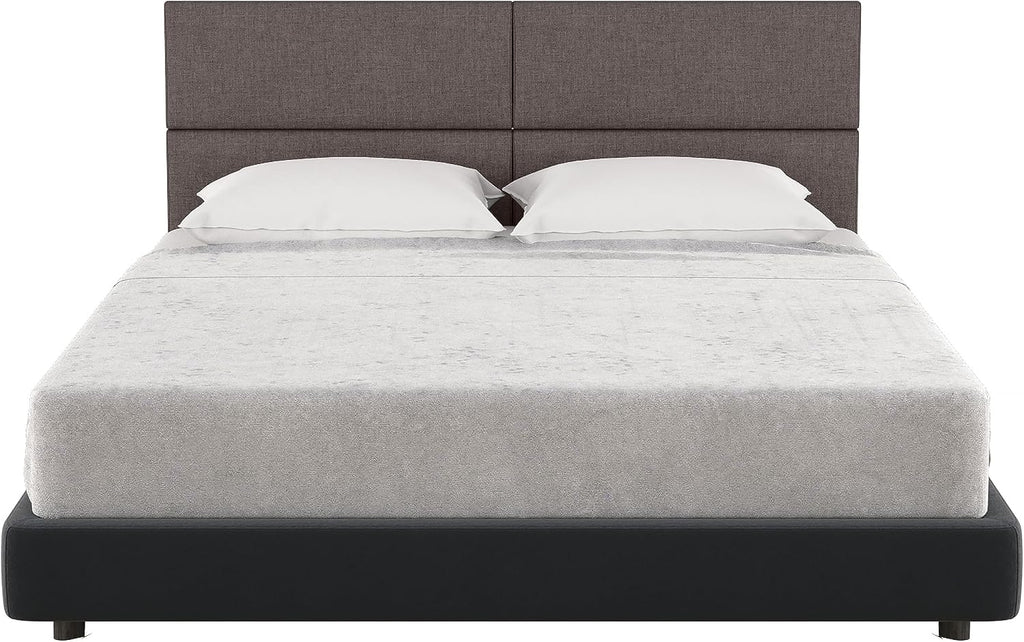 Jaxx Panelist Modern Padded Headboard – Set of 4 Wall Mounted Panels (Each 11.25' x 30') - Queen, Havana Brown Microvelvet