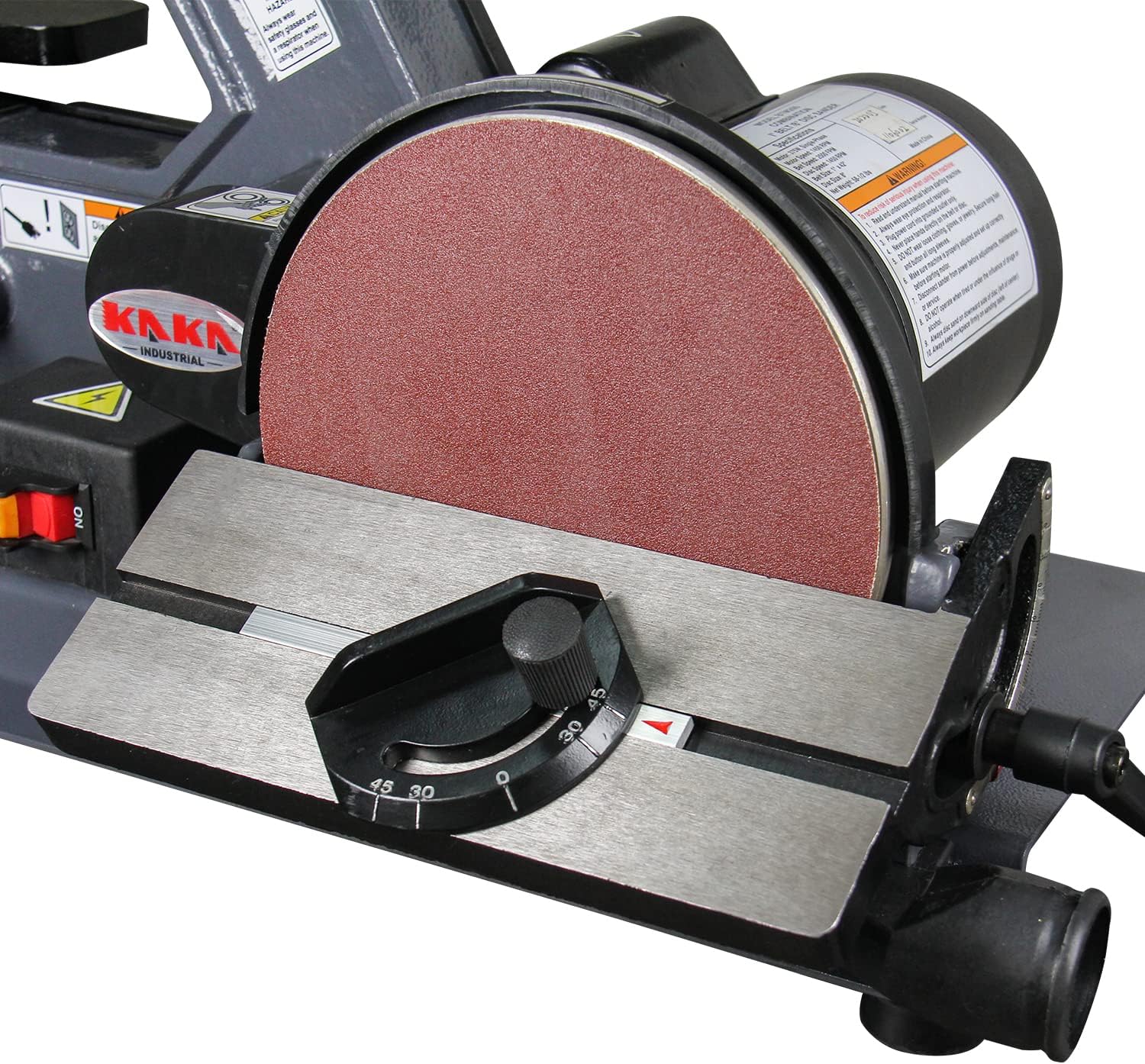 Benchtop Belt Disc Sander, 1x42 Belt, 8in Disc, 1/3 HP, KAKA BTM-200 | Compact belt and disc sanding