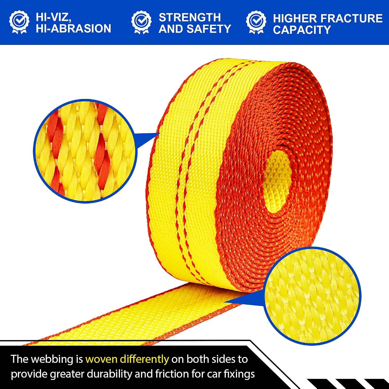 Chain Ratchet Straps 2 Inch x 27 Foot, 4 Pack, Heavy Duty Ratchet Straps with Chain Anchors & Grab Hooks, 10,000 lbs Break Strength,Heavy Equipment Tie-Downs, Cargo Tie Down