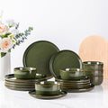 AmorArc Stoneware Dinnerware Sets,Round Reactive Glaze Plates and Bowls Set,Highly Scratch Resistant | Dishwasher & Microwave Safe Dishes Set,Service for 8 (24pc)