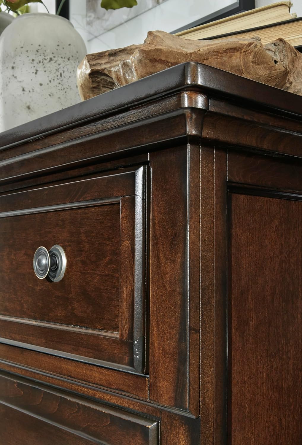 Signature Design by Ashley Porter Traditional 7 Drawer Dresser, Dark Brown