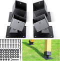 4-Pack Heavy Duty Swing Leveling Base Brackets 45-60 Angle Range Swing Set Brackets Stainless Steel Swing Anchor Leveling Kit Brackets Level on Uneven Ground Fits Grass Gravel and Hard Ground